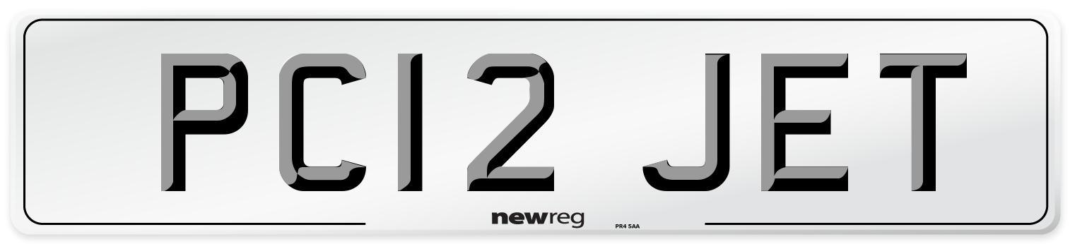 PC12 JET Number Plate from New Reg